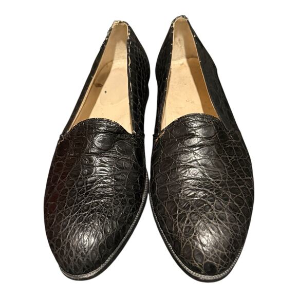 Italian Genuine Crocodile Slip On Dress Loafers Men’s 12 Handmade Leather Sole main image 5